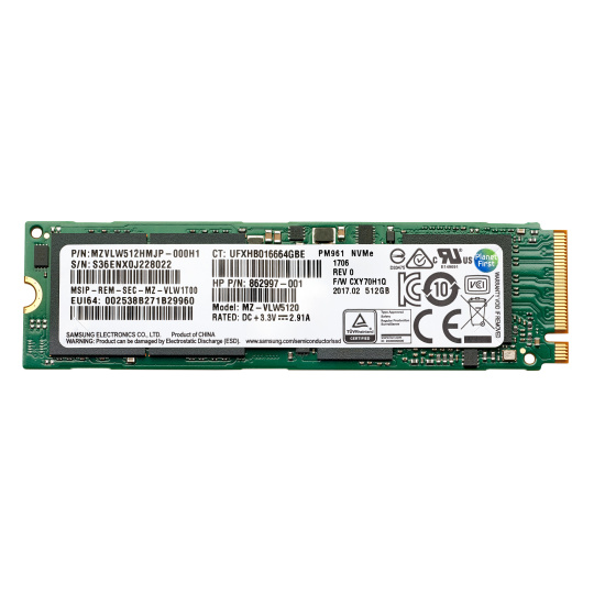 HP 512GB PCIe NVME TLC SSD M.2 Drive for desktop HP 512GB PCIe NVME TLC SSD M.2 Drive for desktop