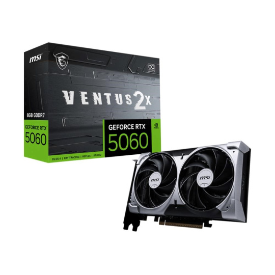 BAZAR - MSI VGA NVIDIA GeForce RTX 5060 8G VENTUS 2X OC, RTX 5060, 8GB GDDR7, 3xDP, 1xHDMI - Po opravě (Bez příšlušenstv