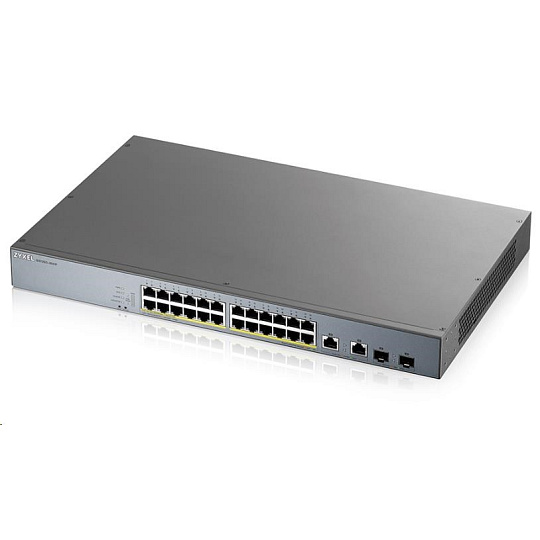 Zyxel GS1350-26HP 26 Port smart managed CCTV PoE switch, long range, 375W, 24x GbE, 2x combo RJ45/SFP - poškozený obal