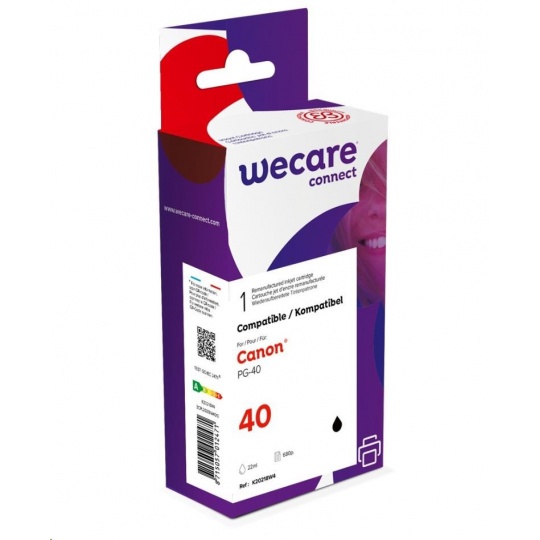 WECARE ARMOR cartridge pro CANON Pixma iP1600/2200, Mp 140/460 (PG-40) černá, 16 ml, 580 str