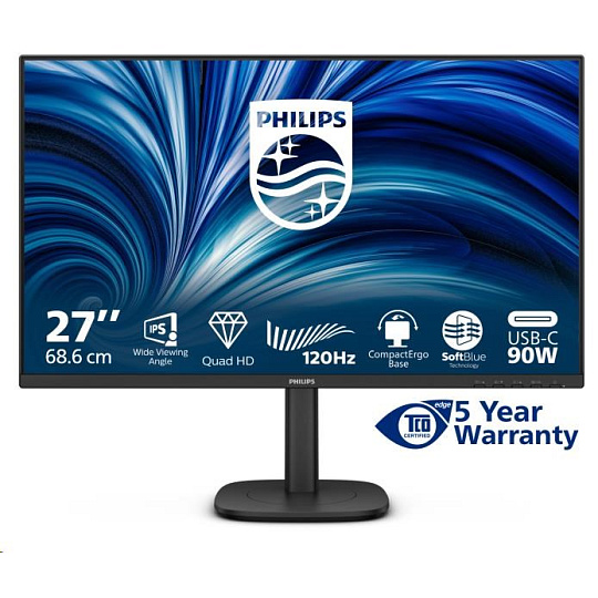 Philips MT 27" 27B2U3601 - 2560x1440,IPS,120Hz,HDMI,DP,USBhub,USB-C,RJ45,Repro,Pivot, posk obal