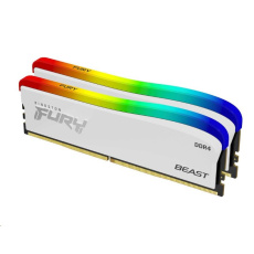 DIMM DDR4 16GB 3200MT/s CL16 (Kit of 2) KINGSTON FURY Beast White RGB SE DIMM DDR4 16GB 3200MT/s CL16 (Kit of 2) KINGSTON FURY Beast White RGB SE