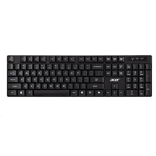 ACER Wireless klávesnice 2,4GHz RF, AKR110, dosah až 10 m, membránové klávesy, životnost až 5 mil. úhozů, voděodolná