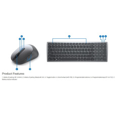 Dell Multi-Device Wireless Keyboard and Mouse - KM7120W - US International (QWERTY)