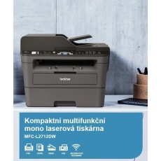 BROTHER multifunkce laserová MFC-L2712DW - A4, 30ppm, 64MB, 600x600copy, USB, WIFI, LAN, 250l, 50ADF, DUPLEX BROTHER multifunkce laserová MFC-L2712DW - A4, 30ppm, 64MB, 600x600copy, USB, WIFI, LAN, 250l, 50ADF, DUPLEX