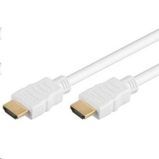 PremiumCord HDMI High Speed + Ethernet kabel,bílý, zlacené konektory, 10m