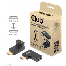 Club3D set adapterů USB-C Gen2 angled adapter set of 2, 4K120Hz, 240W, (M/F)