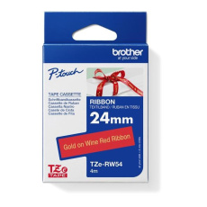 BROTHER TZE-RW54 - kazeta TZ šířky 24mm, TEXTILNÍ páska 4m- pro tvorbu dárků - NELEPÍCÍ -ČERVENÁ PÁSKA ZLATÝ POTISK gold BROTHER TZE-RW54 - kazeta TZ šířky 24mm, TEXTILNÍ páska 4m- pro tvorbu dárků - NELEPÍCÍ -ČERVENÁ PÁSKA ZLATÝ POTISK gold