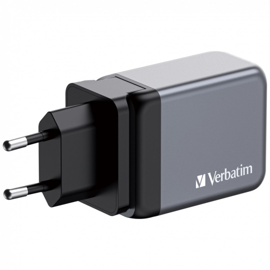 VERBATIM GaN Nabíječka do sítě GNC-65, 65W, 2x USB-C, 1x USB