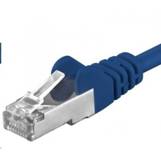 PREMIUMCORD Patch kabel CAT6a S-FTP, RJ45-RJ45, AWG 26/7 0,25m modrá