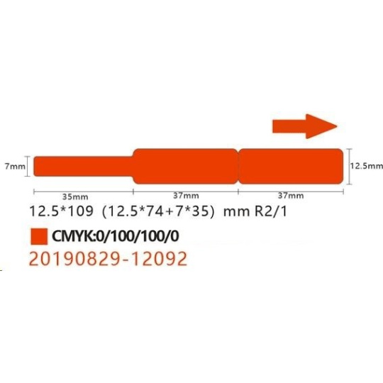 Niimbot štítky na kabely RXL 12,5x109mm 65ks Red pro D11 a D110