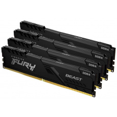 KINGSTON DIMM DDR4 32GB (Kit of 4) 3600MT/s CL17 FURY Beast Černá