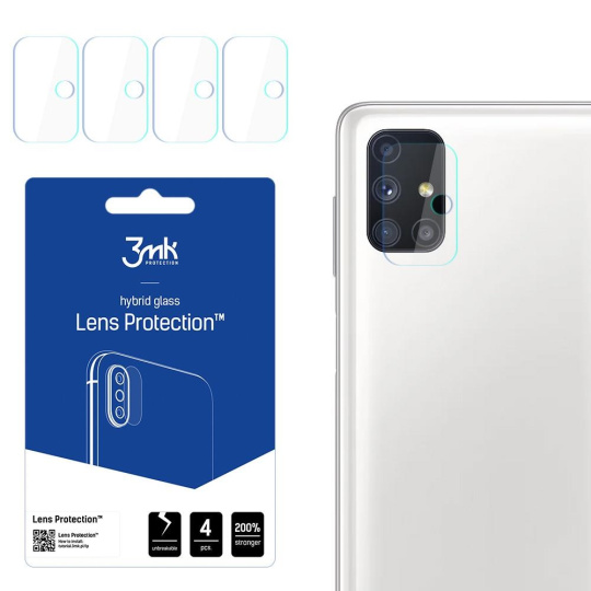 3mk hybridní sklo Lens ochrana kamery pro Samsung Galaxy M51 (SM-M515) 4ks