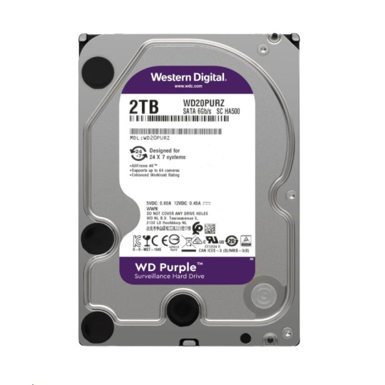 WD PURPLE WD23PURZ 2TB SATA/600 64MB cache, Low Noise, CMR