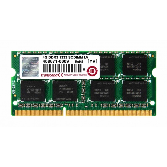 TRANSCEND SODIMM DDR3L 4GB 1333MHz 2Rx8 CL9 Retail