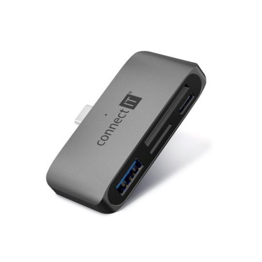 CONNECT IT Dokovací stanice CompactPRO USB-C, 1xUSB-A, 1xUSB-C, MicroSD/SD, šedá CONNECT IT Dokovací stanice CompactPRO USB-C, 1xUSB-A, 1xUSB-C, MicroSD/SD, šedá