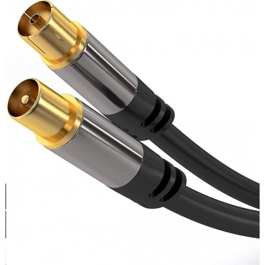 PREMIUMCORD propojovací kabel, anténní, M/F 75Ohm (135dB) 4x stíněný 5m