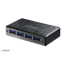 AKASA HUB USB  Connect 4SV, 4x USB 3.0, externí, hliník, černá