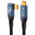 PREMIUMCORD Kabel USB4™ Version2.0 80Gbps 16K@60Hz 240W Thunderbolt 3 a 4 kabel zahnutý 1,5m
