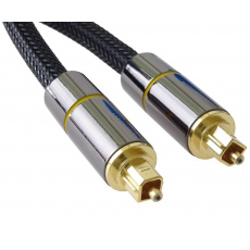 PremiumCord optický audio kabel Toslink, OD:7mm, Gold-metal design + Nylon, 0.5m PremiumCord optický audio kabel Toslink, OD:7mm, Gold-metal design + Nylon, 0.5m
