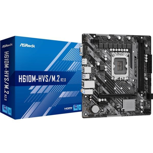 ASRock MB Sc LGA1700 H610M-HVS/M.2 R2.0, Intel H610, 2xDDR4, 1xHDMI, 1xVGA, mATX