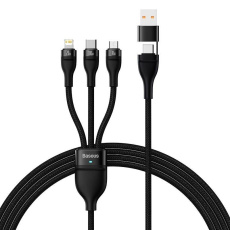 BBaseus USB/USB-C kabel 3v1 Flash Series 2, USB-C + micro USB + Lightning, 100 W, 1,2 m, černá BBaseus USB/USB-C kabel 3v1 Flash Series 2, USB-C + micro USB + Lightning, 100 W, 1,2 m, černá
