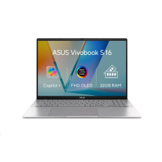 ASUS NTB Vivobook S16 (S3607QA-OLED064W), X X1 26 100, 16" 1920x1200, 32GB, 1TB SSD, Adreno, W11 Home, Cool Silver