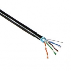 FTP kabel LYNX Cat5E, drát, venkovní dvojitý plášť PE+PE, černý, 305m, cívka FTP kabel LYNX Cat5E, drát, venkovní dvojitý plášť PE+PE, černý, 305m, cívka