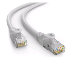 C-TECH kabel patchcord Cat6e, UTP, šedá, 25m