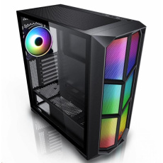 EVOLVEO Functio 3, case ATX, 1x120mm PWM ventilátor, RGB panel, průhledná bočnice, černá EVOLVEO Functio 3, case ATX, 1x120mm PWM ventilátor, RGB panel, průhledná bočnice, černá