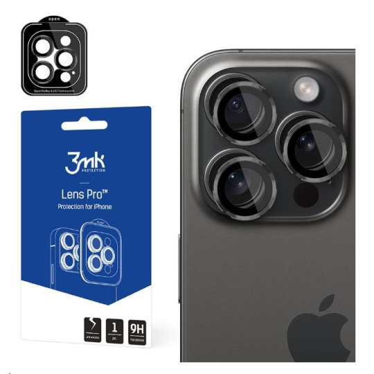 3mk tvrzené sklo Lens Pro ochrana kamery pro Apple iPhone 14, grafitová