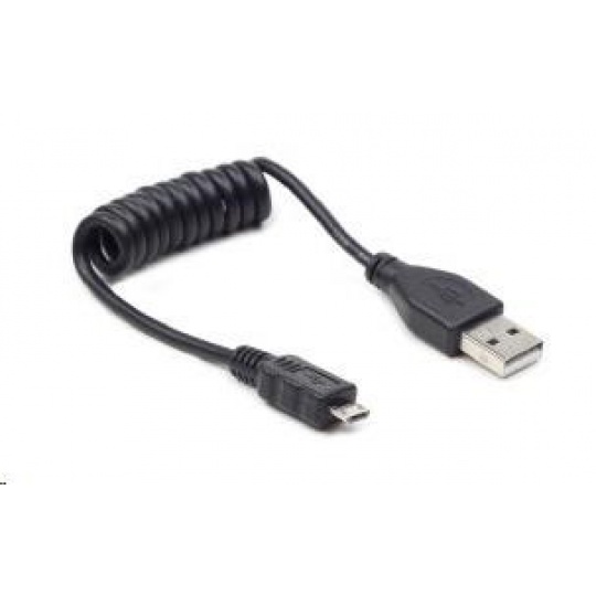 GEMBIRD Kabel USB 2.0 A-Micro B propojovací 0,60m (černý, kroucený)