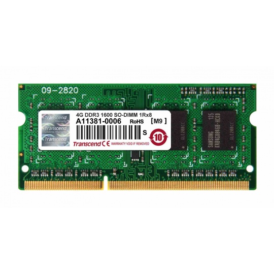 TRANSCEND SODIMM DDR3 4GB 1600MHz 1Rx8 CL11