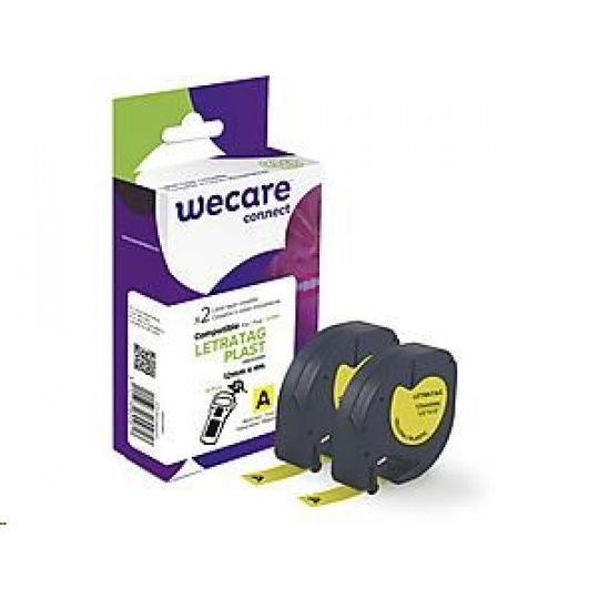 WECARE ARMOR páska pro DYMO S0721620, černá/žlutá, 2 x 12mm x 4m