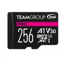 TEAM MicroSDXC karta 256GB PRO V30 Card UHS-I U3 V30 A1 + SD adapter