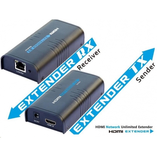 PREMIUMCORD HDMI extender na 120m přes LAN, over IP