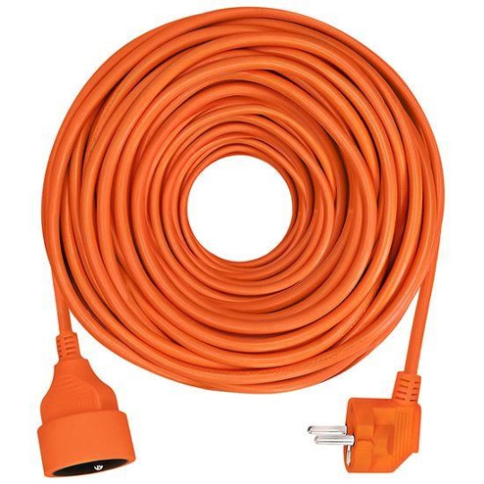 Solight predlžovací kábel - spojka, 1 zásuvka, oranžová, 20m