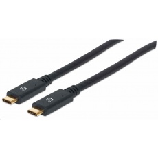 Manhattan USB-C kabel, USB 3.1, Gen 1, USB-C Male na USB-C Male, 5 Gbps, 2m, černá