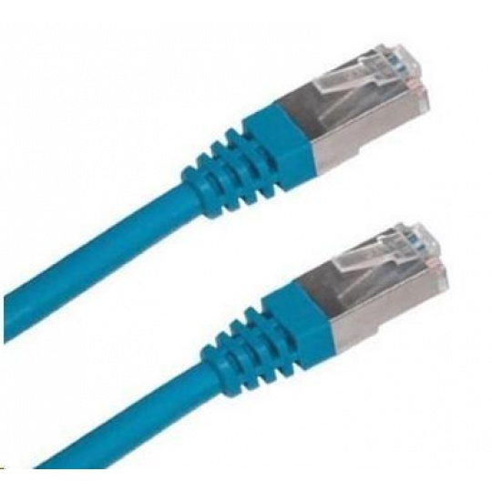 Patch kabel Cat5E, FTP - 0,5m, modrý