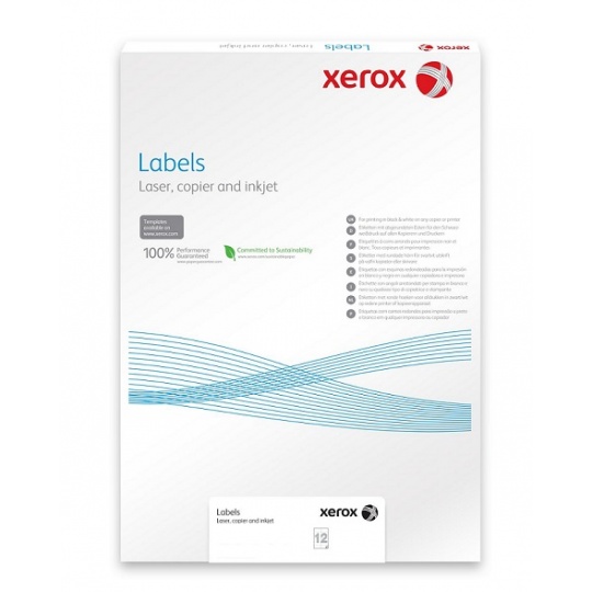 Plastový samolepicí materiál Xerox PNT Label - Gloss White (229g/100 listů, A3)