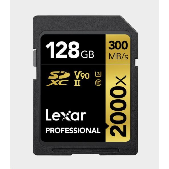 Lexar SDXC Pro 2000X UHS-II U3 R300/W260 (V90) 128GB Lexar SDXC Pro 2000X UHS-II U3 R300/W260 (V90) 128GB